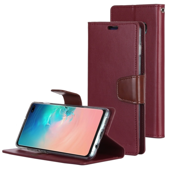 GOOSPERY SONATA DIARY Horizontal Flip Leather Case for Galaxy S10+, with Holder & Card Slots & Wallet (Red)