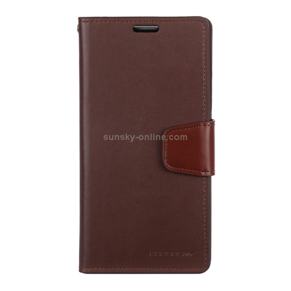 GOOSPERY SONATA DIARY Horizontal Flip Leather Case for Galaxy S10+, with Holder & Card Slots & Wallet (Brown)