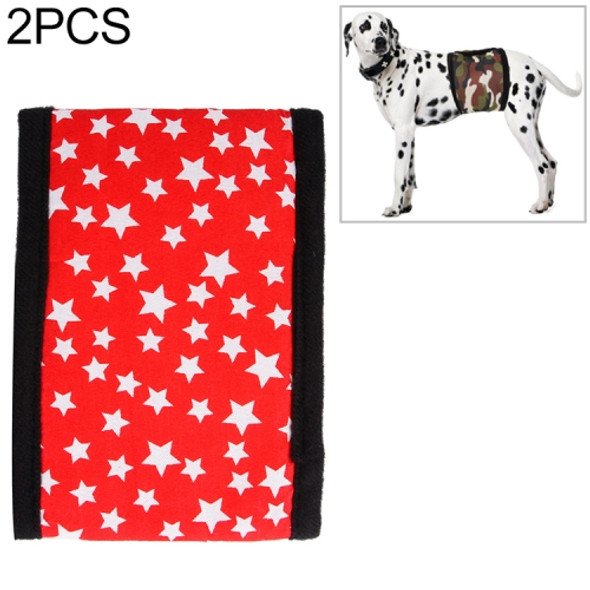 2 PCS Pet Physiological Belt Male Dog Courtesy With Health Safety Pants Anti-harassment Belt, Size:S(Red Star)