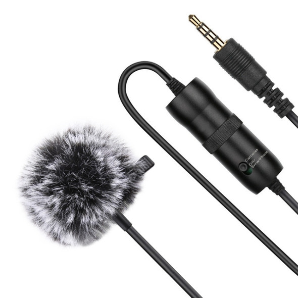 PULUZ 3.5mm Jack Lavalier Omnidirectional Condenser Recording Video Microphone, Length: 6m