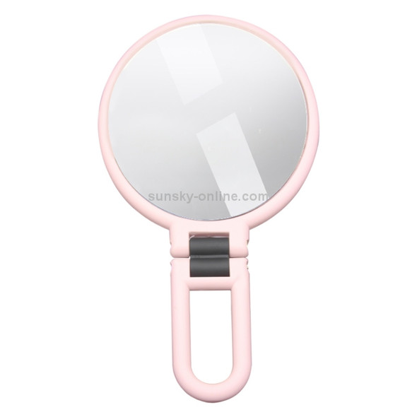 Portable Handheld Folding Adjustable Mount Magnifying Makeup Mirror, Size:2 Times(Pink)