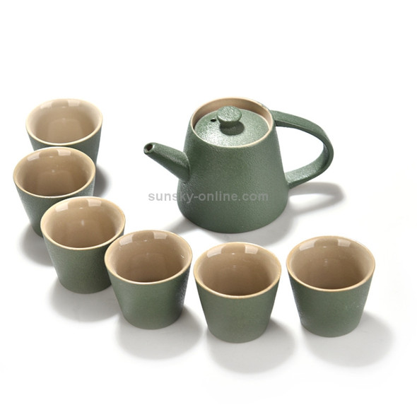 Ceramic Purple Sand Ice Cracked Glaze Kung Fu Teaware Set (Green)