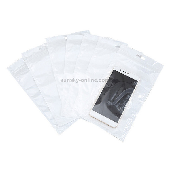 100 PCS 6cm x 10cm Hang Hole Clear Front White Pearl Jewelry Zip Lock Packaging Bag, Custom Printing and Size are welcome