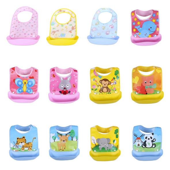 Newborn Waterproof Cartoon Cute Aprons Bib Infant Saliva Towels Baby Bibs(Pink Star)