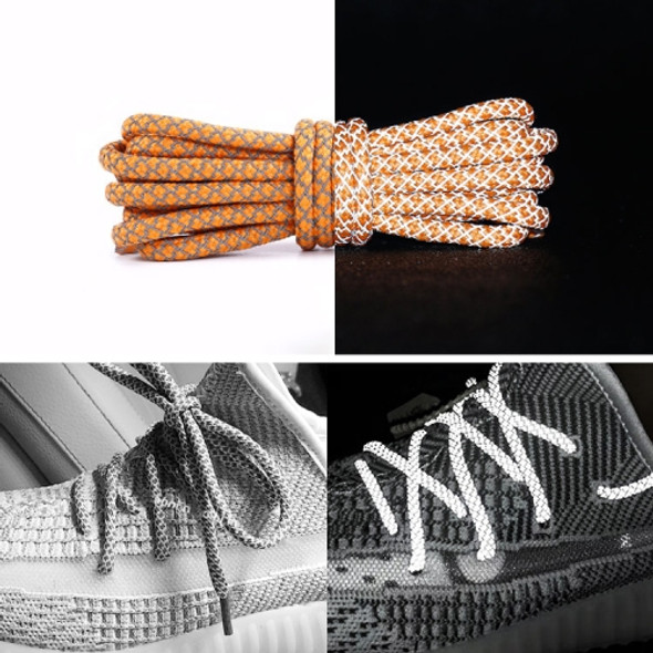 Reflective Shoe laces Round Sneakers ShoeLaces Kids Adult Outdoor Sports Shoelaces, Length:140cm(Golden)