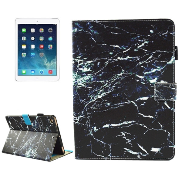For iPad mini 4 / mini 3 / mini 2 / mini Universal Black Marble Pattern Horizontal Flip Leather Protective Case with Holder & Card Slots & Sleep