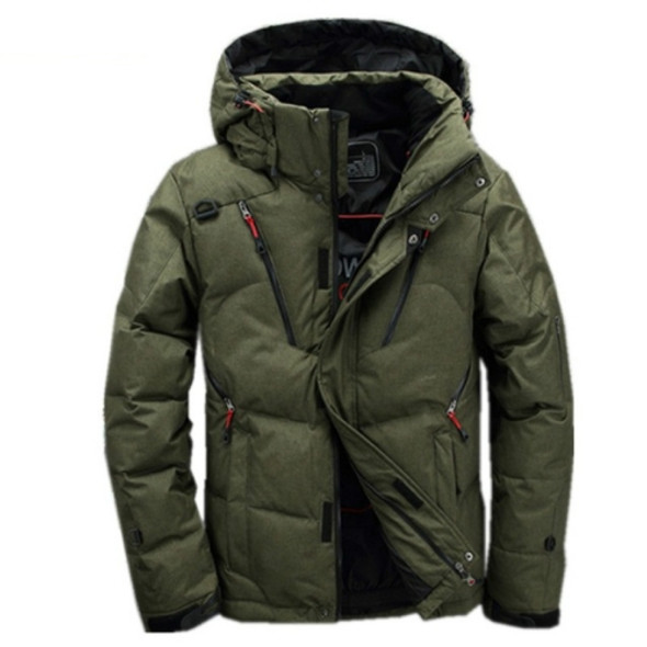 White Duck men coat male Clothing winter Down Jacket Outerwear, Size:XXXL(Green)