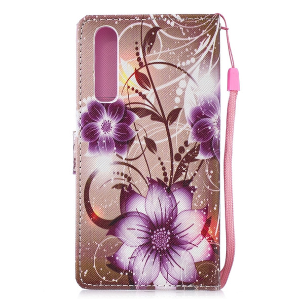 Lotus Pattern Horizontal Flip Leather Case for Huawei P30, with Holder & Card Slots & Wallet