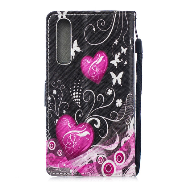Peach Heart Pattern Horizontal Flip Leather Case for Huawei P30, with Holder & Card Slots & Wallet