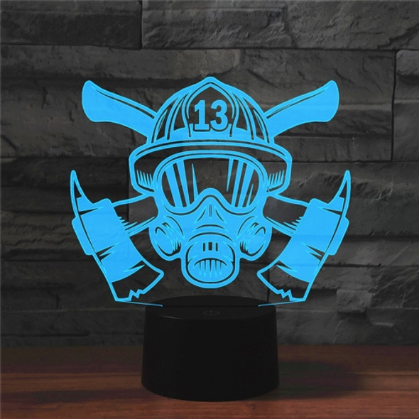 Fire Fighting Shape 3D Colorful LED Vision Light Table Lamp, 16 Colors Remote Control Version