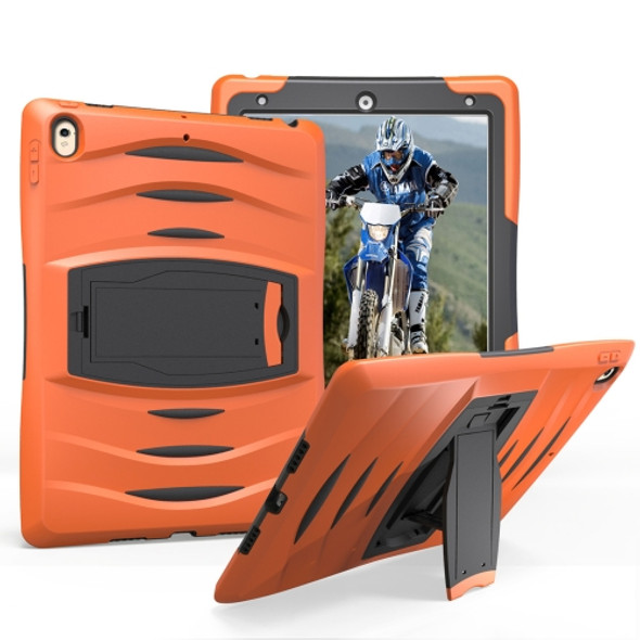 For iPad Pro 10.5 inch Wave Texture Series PC + Silicone Protective Case with Holder (Orange)