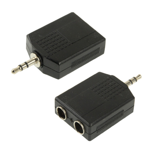 3.5mm Male to 2 Female 6.35mm Audio Adapter(Black)