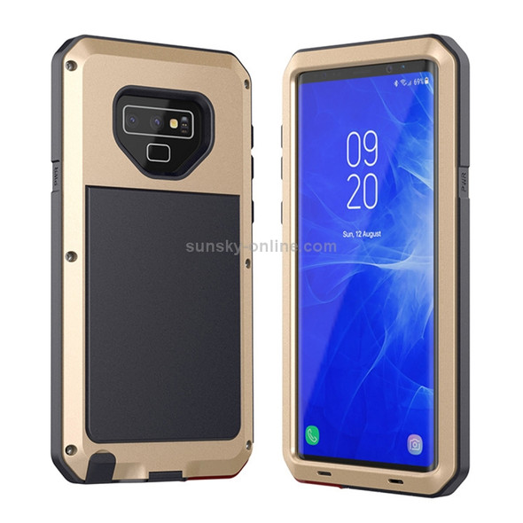 Metal Shockproof Daily Waterproof Protective Case for Galaxy Note 9(Gold)