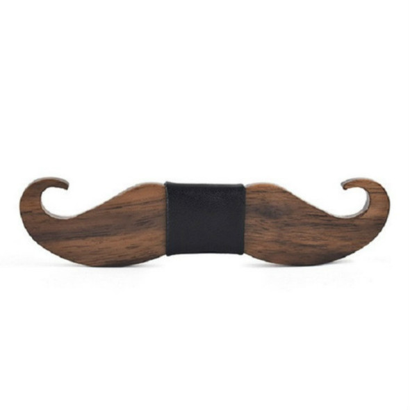 Men Wooden Beard Shape Bow Tie Suit Accessories(HHT01    Black)