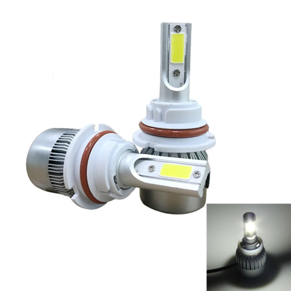 2 PCS C9 9007 18W 1800LM 6000K Waterproof IP68 Car Auto LED Headlight with 2 COB LED Lamps, DC 9-36V(White Light)