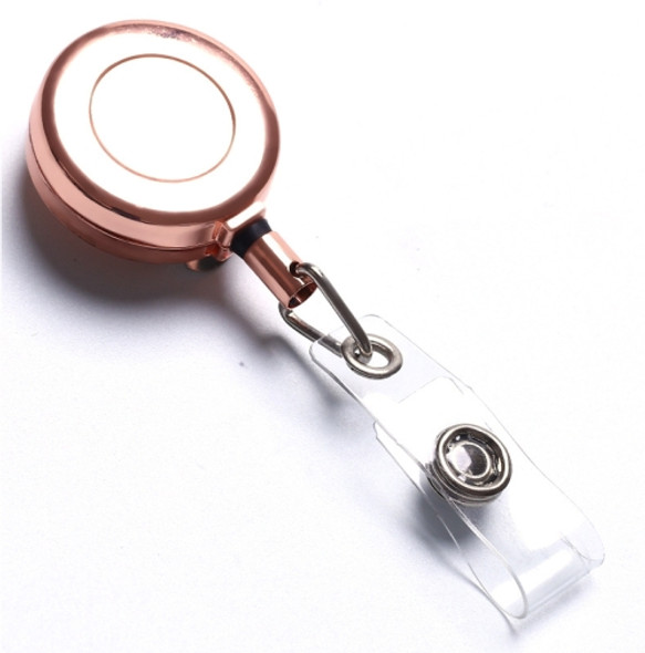 2 PCS Zinc Alloy Easy to Pull Buckle Key Chain Back Clip Type Anti Theft Telescopic Buckle(Rose Gold)