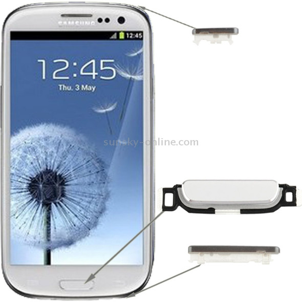 High Qualiay Home Key + Power key + Volume key for Galaxy SIII / i9300(White)