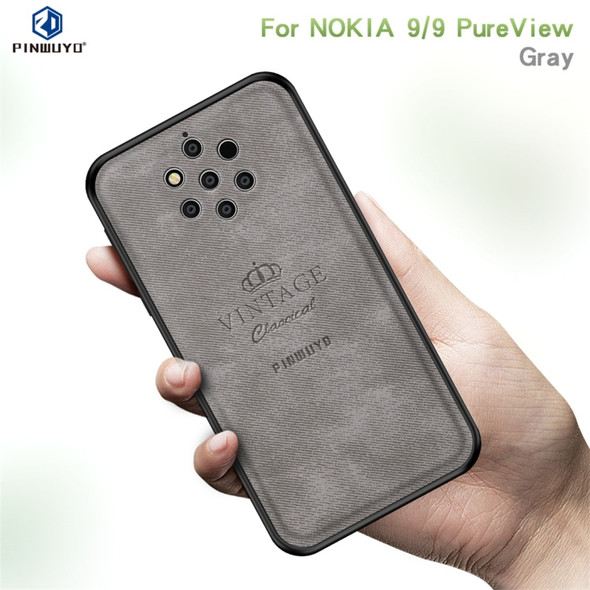 PINWUYO Shockproof Waterproof Full Coverage PC + TPU + Skin Protective Case for Nokia 9 (Grey)