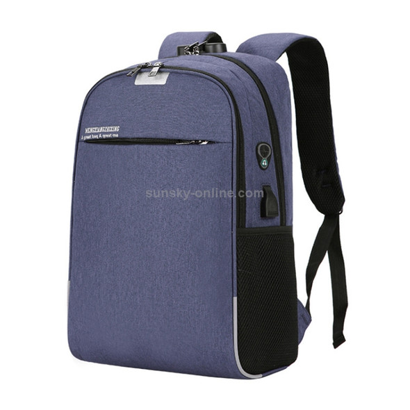 Laptop Backpack School Bags Anti-theft Travel Backpack with USB Charging Port(Blue)