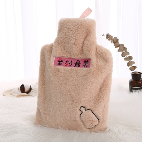 Water-filled Hot Water Bag Plush Cover Removable Washable Hand Warmer(Kahia)