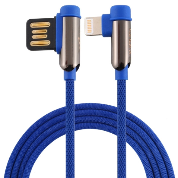 X-level Smoke Series Elbow Design 8 Pin Charging Cable, Length: 180cm (Blue)