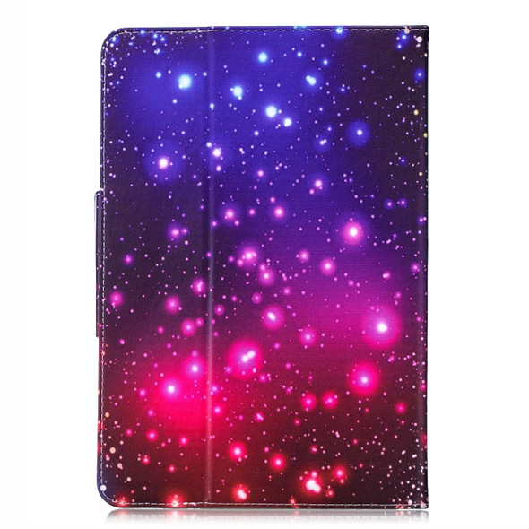 For 7 inch Tablet PC Universal Colored Drawing Horizontal Flip PU Leather Case with Holder & Card Slots(Colorful Starry Sky)