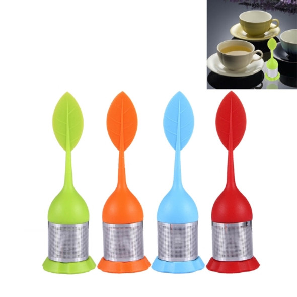 4 PCS Food Grade Leaf Silicone Make Tea Bag Stainless Steel Tea Strainers, Random Color Delivery