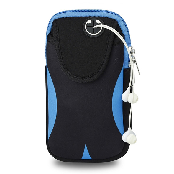 Multi-functional Sports Armband Waterproof Phone Bag for 5.5 Inch Screen Phone, Size: L(Black Blue)