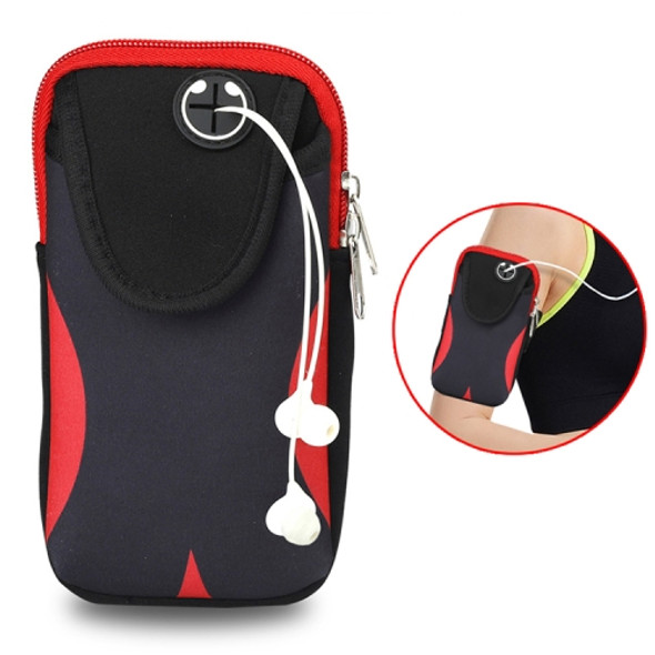 Multi-functional Sports Armband Waterproof Phone Bag for 5.5 Inch Screen Phone, Size: L(Black Red)