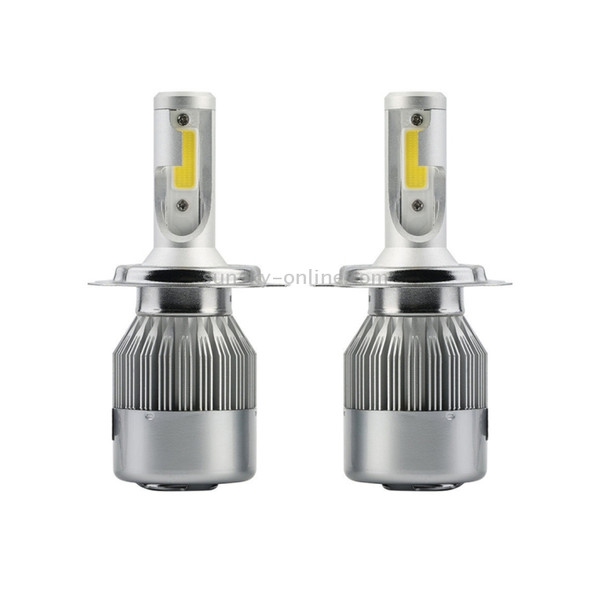 2 PCS C9 H4 18W 1800LM 6000K Waterproof IP68 Car Auto LED Headlight with 2 COB LED Lamps, DC 9-36V(White Light)