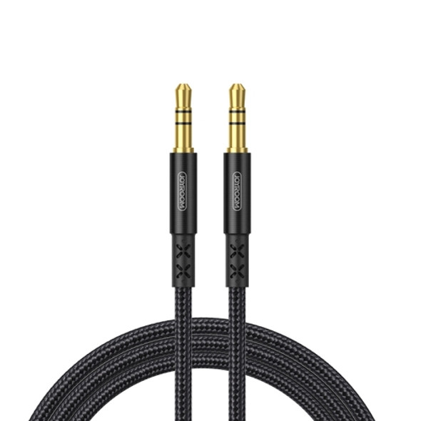 JOYROOM SY-15A1 AUX Audio Cable 3.5mm Male to Male Plug Jack Stereo Audio Wire AUX Car Stereo Audio Cable, Cable Length: 1.5m(Black)