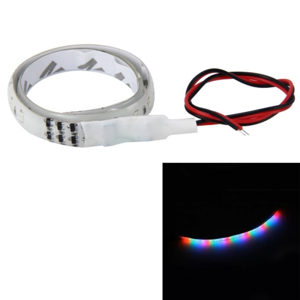 30cm Colorful Water Flowing Chassis Decorative Strip Light with 32 SMD-2835 LED Lamps for Car Motorcycle Electric Bike, DC 12V