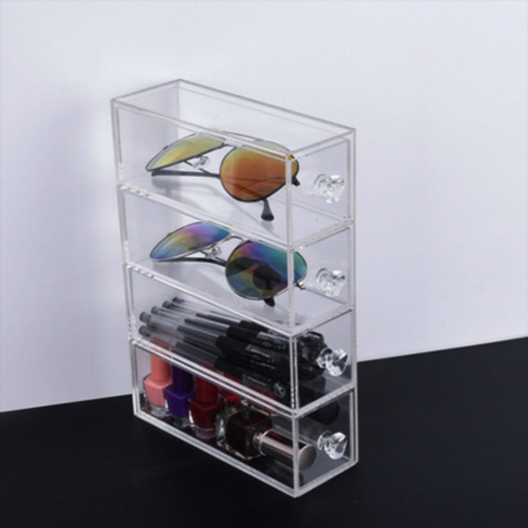 Four-layer Lattice Acrylic Multilayer Transparent Glasses Storage Display Stand Holder