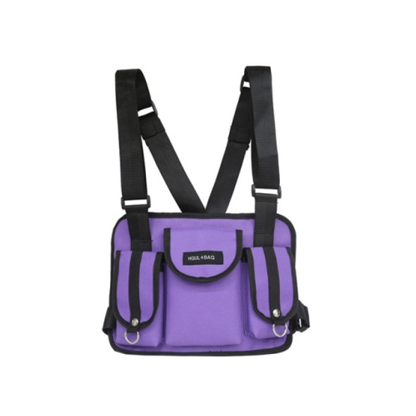Casual Sports Backpack Contrast Color Men and Women Student Bag(Purple)