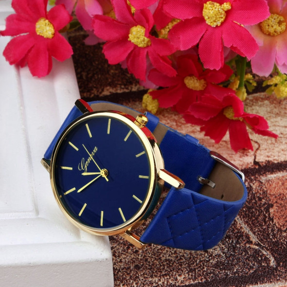 2 PCS Casual Simple Sofa Leather Quartz Couple Watch(Blue)