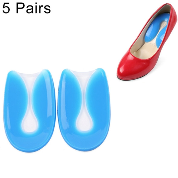 5 Pairs U-shaped Heel Pad Soft and Comfortable Shock Absorption Silicone Pad Insole, Size: M(35-39 Yards)