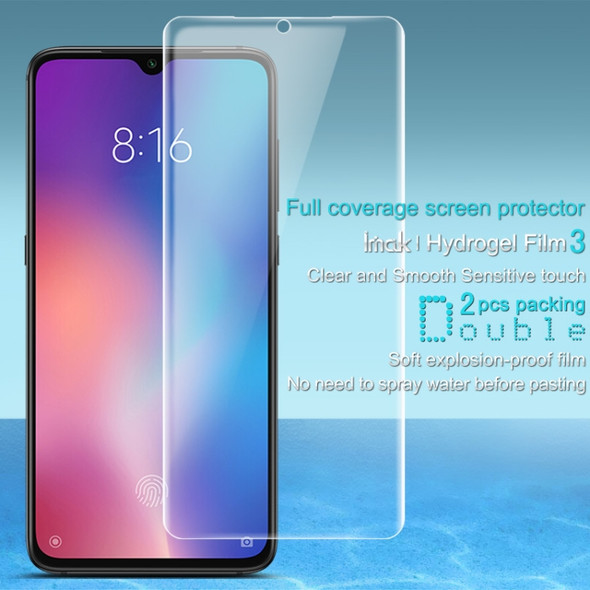 2 PCS IMAK 0.15mm Curved Full Screen Protector Hydrogel Film Front Protector for Xiaomi Mi 9