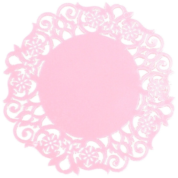 30 PCS Lace Flower Hot Coaster Silicone Cup Pad Slip Insulation Pad Cup Mat Pad Hot Drink Holder(Pink)