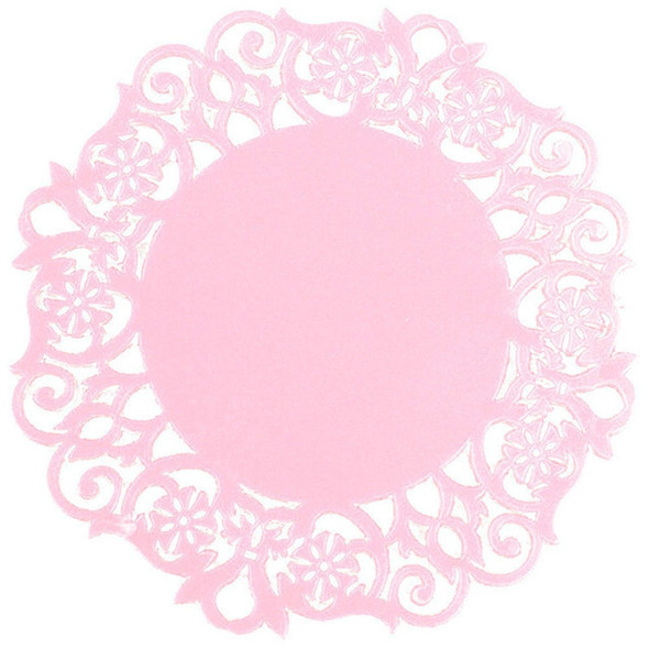 30 PCS Lace Flower Hot Coaster Silicone Cup Pad Slip Insulation Pad Cup Mat Pad Hot Drink Holder(Pink)