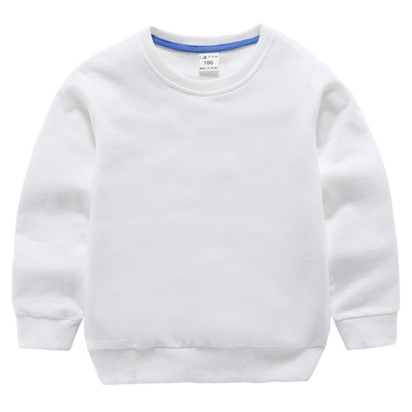 Autumn Solid Color Bottoming Children's Sweatshirt Pullover, Height:140cm(White)