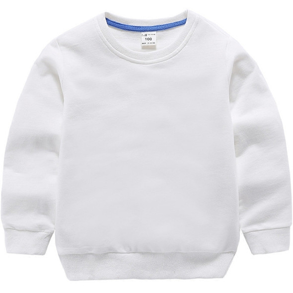 Autumn Solid Color Bottoming Children's Sweatshirt Pullover, Height:140cm(White)