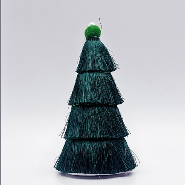 2 PCS Tassel Christmas Tree Ornaments Creative Home Decoration Ornaments(Dark Green )