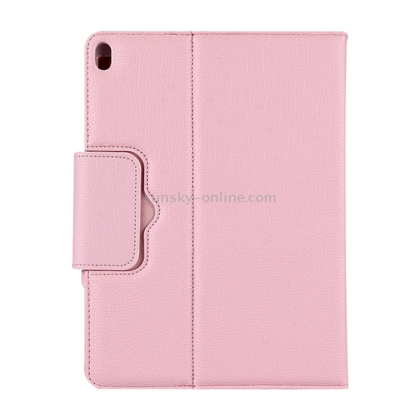 IP105 For iPad Pro 10.5 inch Detachable Bluetooth Keyboard + Litchi Texture Horizontal Flip Leather Case with Holder(Pink)