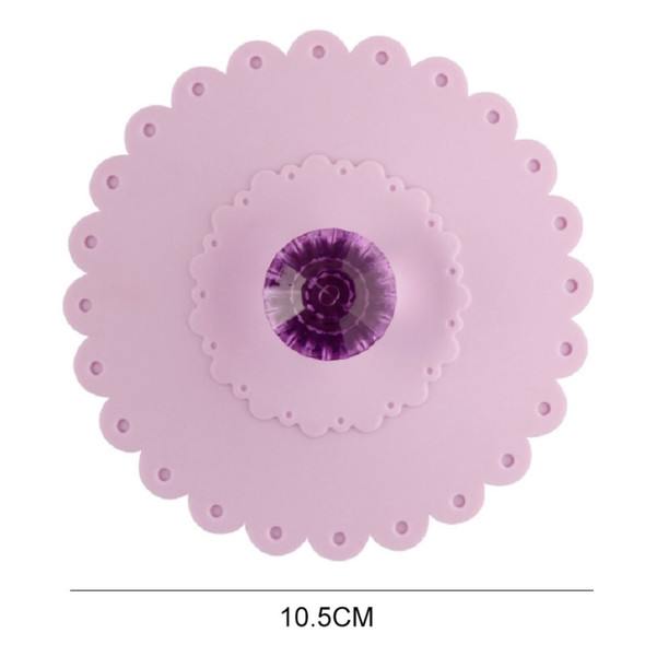 Lace Edge Dust-proof Environmental Protection Silicone Cup Cap(Lilac Purple)