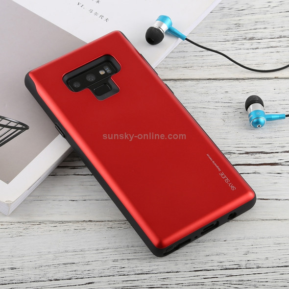 GOOSPERY Sky Slide Bumper TPU + PC Case for Galaxy Note9, with Card Slot(Red)