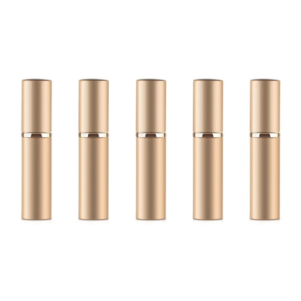 5 PCS Portable Mini Refillable Glass Perfume Fine Mist Atomizers with Metallic Exterior, 5ml(Gold)