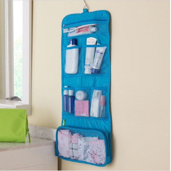 Travel Season Portable Folding Washable Makeup Storage Bag(Blue)