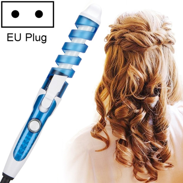 Professional Salon Hair Curler Magic Spiral Curling Iron Ceramic Electric Hair Curling Wand(Blue)