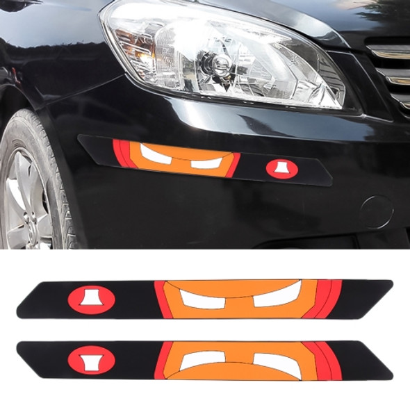 2 PCS Car Vehicle Door Side Guard Anti Crash Strip Exterior Avoid Bumps Collsion Impact Protector Sticker (Black Yellow)
