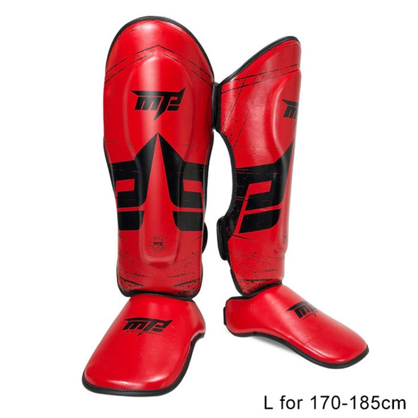 MTB SJ-004B Freestyle Grappling Thai Boxing Taekwondo Thickening Leg Guards Protective Gear, Size: L(Red)